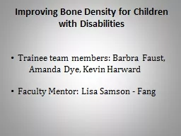 Improving Bone Density for Children with Disabilities