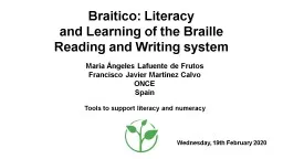 Braitico :  Literacy  and Learning of the Braille Reading and Writing system