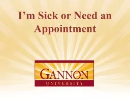 1 I’m Sick or Need an Appointment