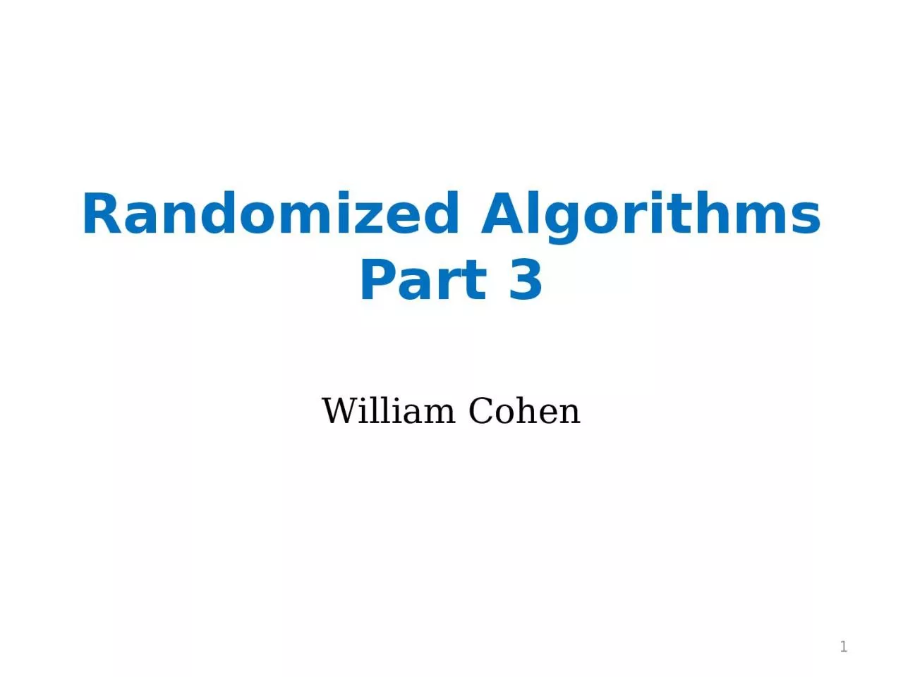 PPT-Randomized Algorithms Part