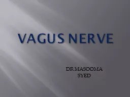Vagus  nerve DR MASOOMA SYED