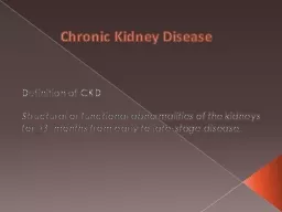 Chronic Kidney Disease Definition of CKD