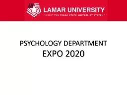 PSYCHOLOGY DEPARTMENT  EXPO 2020