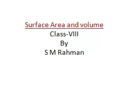 Surface Area and volume Class-VIII