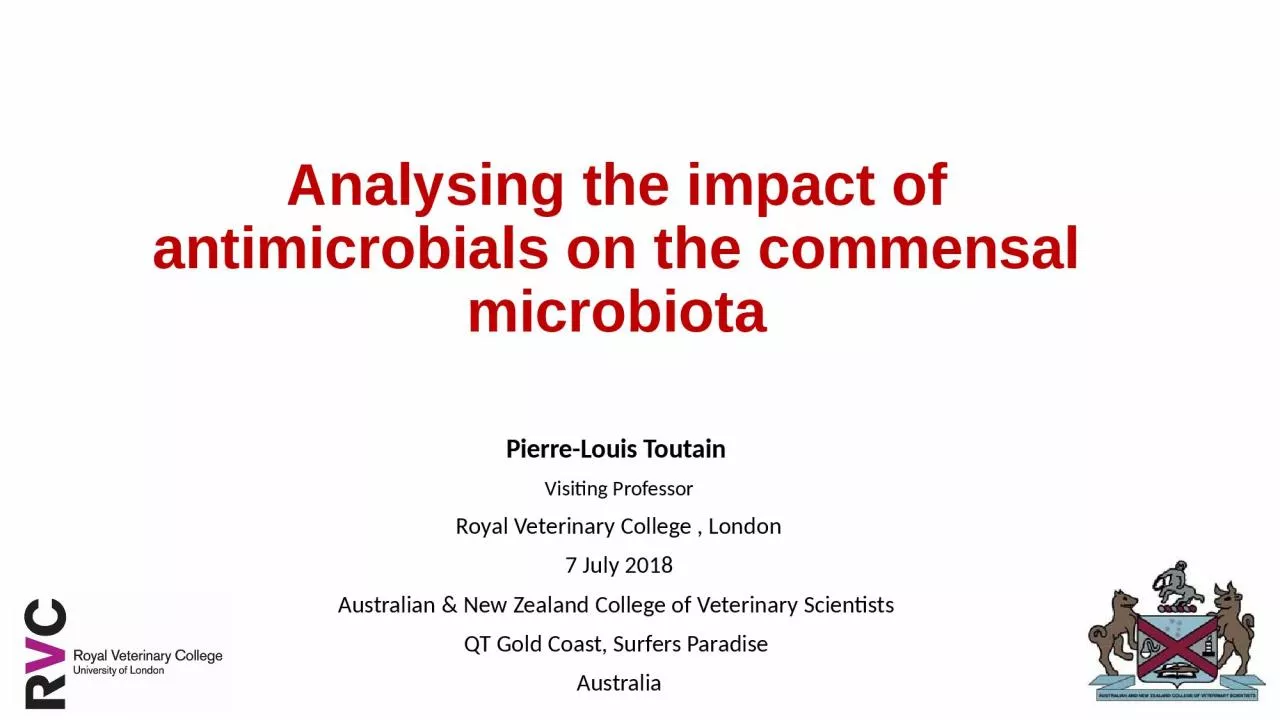 PPT-Analysing the impact of antimicrobials on the commensal microbiota