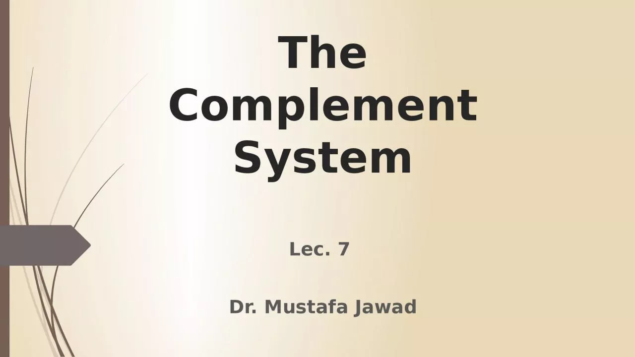 PPT-The Complement System Lec