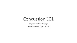 Concussion 101 Baptist Health LaGrange