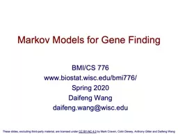 Markov Models for Gene Finding