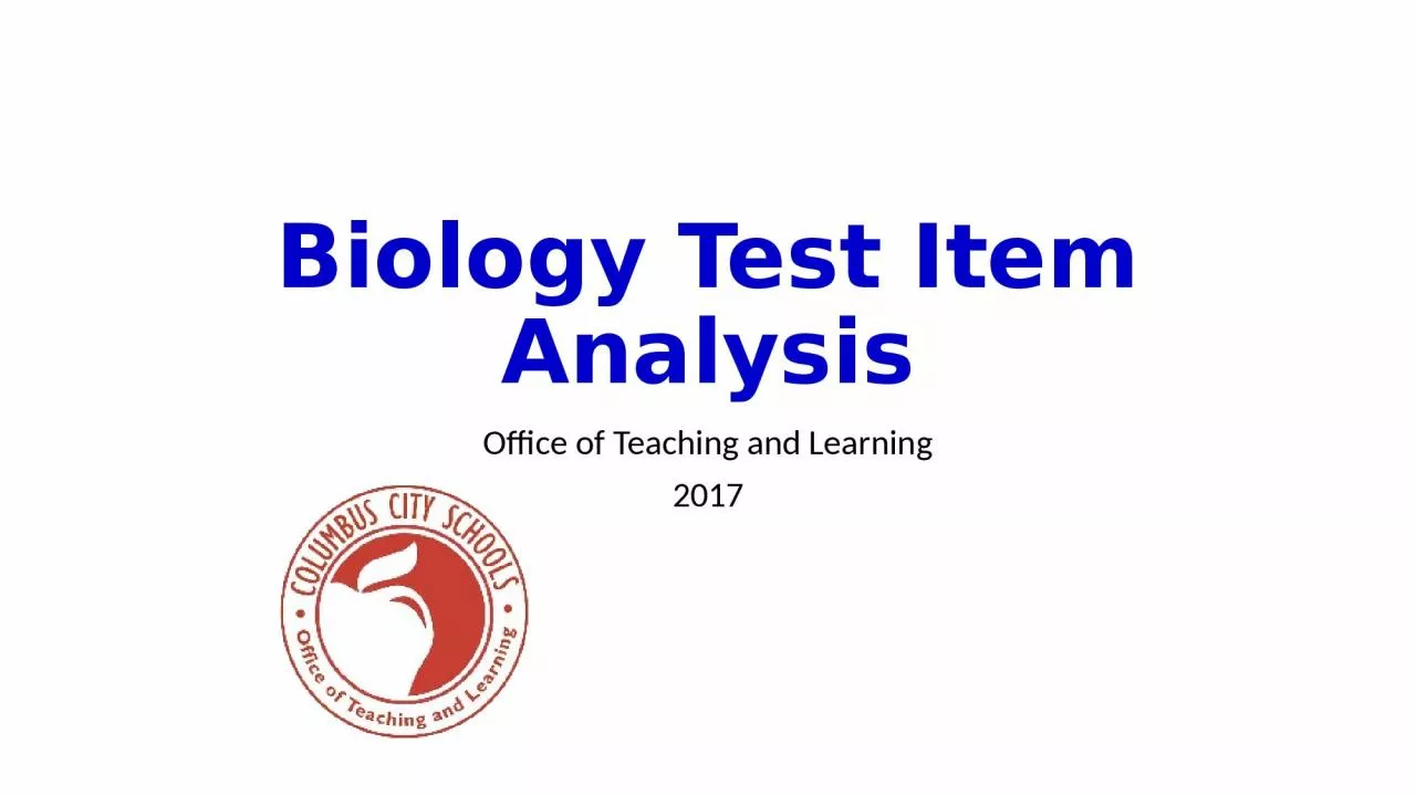 PPT-Biology Test Item Analysis