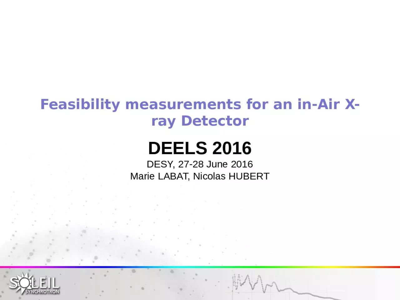 PPT-Feasibility measurements for an in-Air X-ray Detector