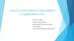 Security Tool to Detect Vulnerabilities at Application Level