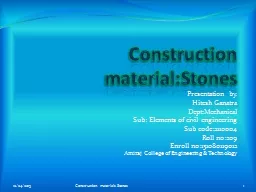 Construction  material:Stones