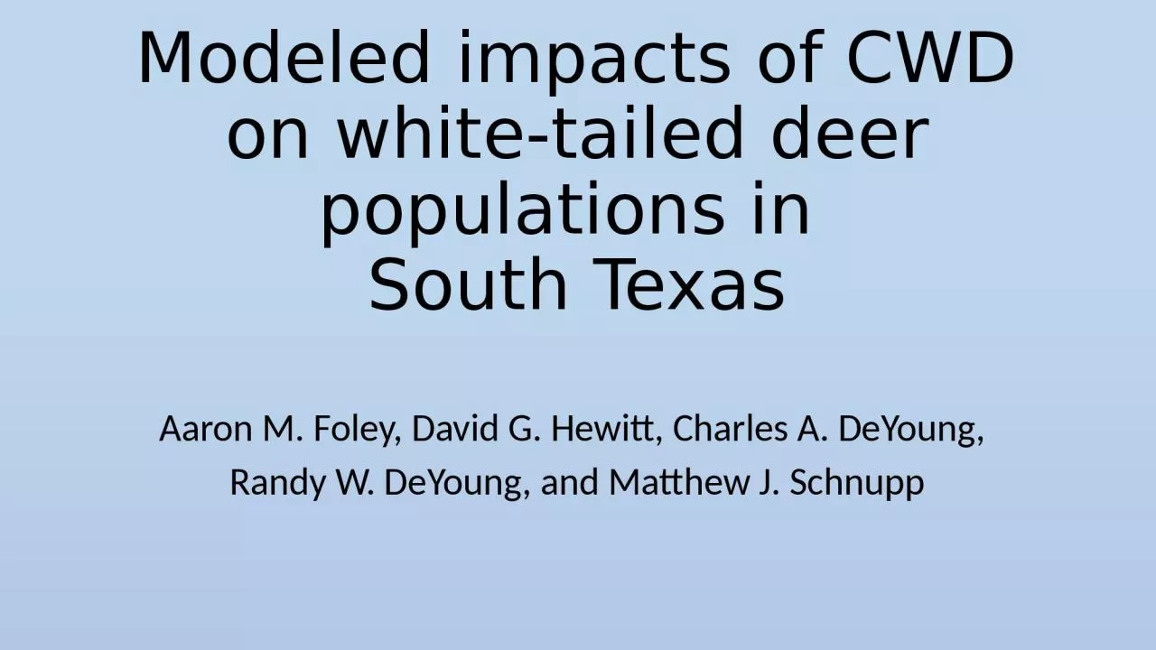 PPT-Modeled impacts of CWD on white-tailed deer populations in