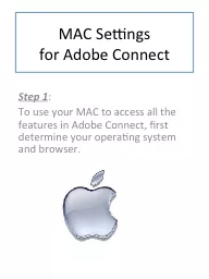 MAC Settings  for Adobe Connect