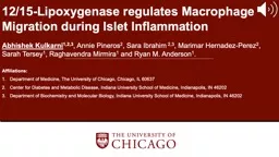 12/15-Lipoxygenase regulates Macrophage Migration during Islet Inflammation