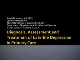 Diagnosis, Assessment and Treatment of Late-life Depression