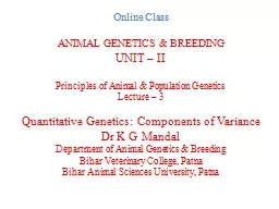 Online Class  ANIMAL GENETICS & BREEDING