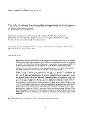 The role of urinary fractionated metanephrines in the diagnosis 
...