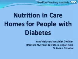 Nutrition in Care Homes for People with Diabetes