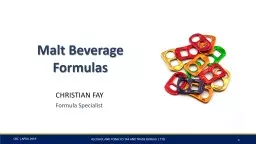 Malt Beverage Formulas  1