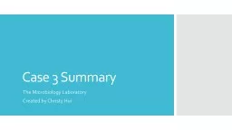 Case 3 Summary The Microbiology Laboratory