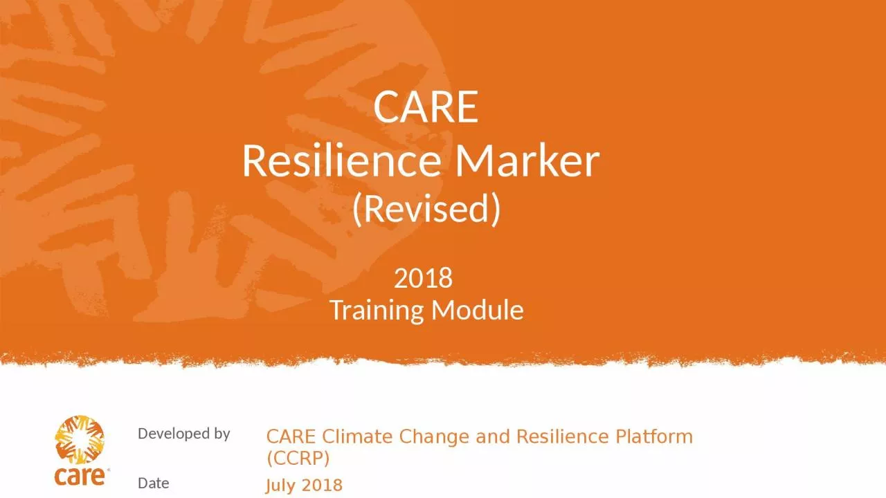 CARE Resilience Marker  (Revised)