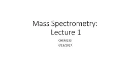 CHEM133 Mass  Spectrometry: