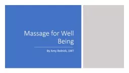Massage for Well Being By Amy Rolnick, LMT