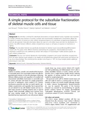  A simple protocol for the subcellular fractionation