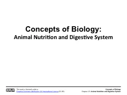 Concepts of Biology: Animal Nutrition and Digestive