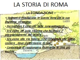 PPT-LA STORIA DI ROMA LA FONDAZIONE