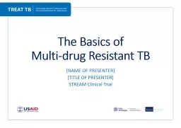 The Basics of  Multi-drug Resistant TB