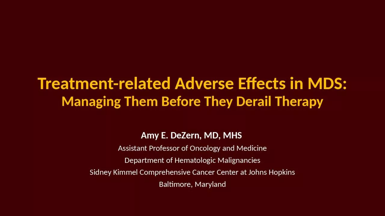 PPT-Treatment-related Adverse Effects in MDS: