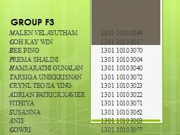 GROUP F3 M ALEN VELAYUTHAM		1301 1010 3044