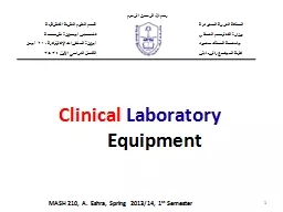 Clinical   Laboratory 	 Equipment