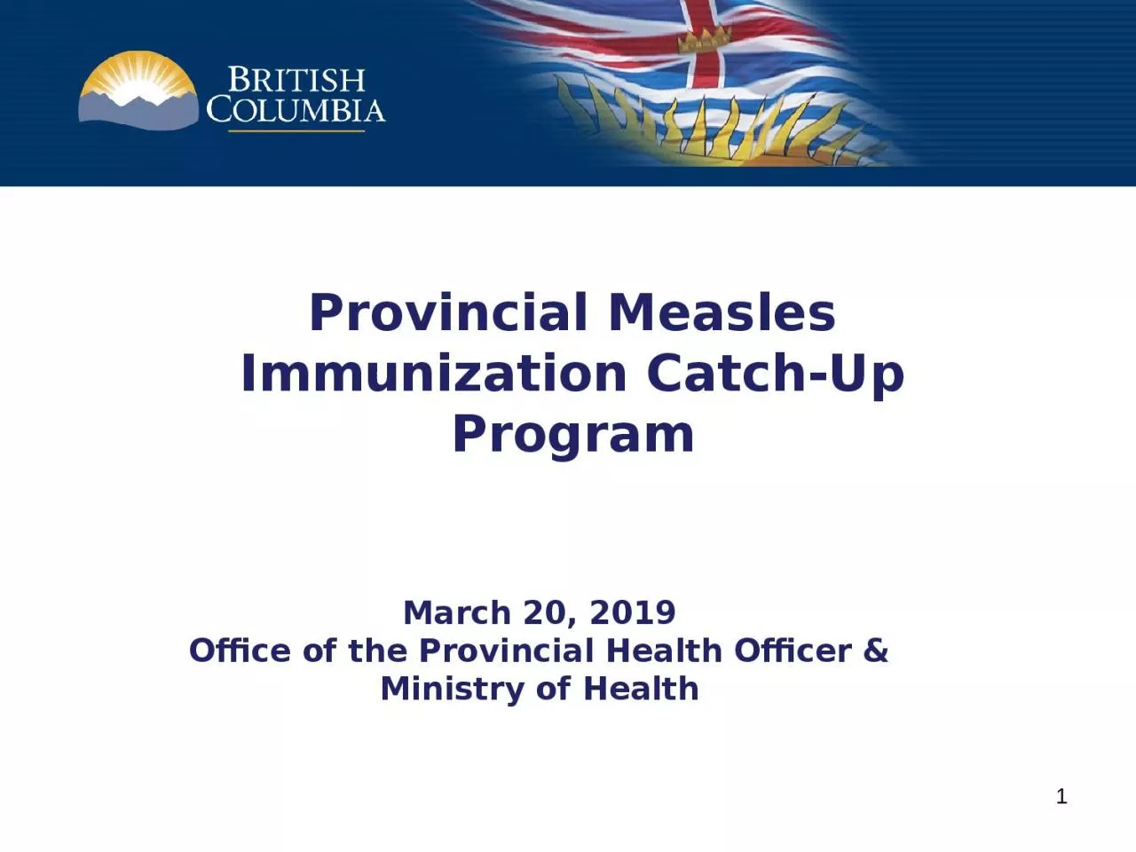 PPT-Provincial Measles Immunization Catch-Up Program