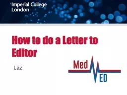 How to do a Letter to Editor