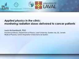 Applied physics in the clinic