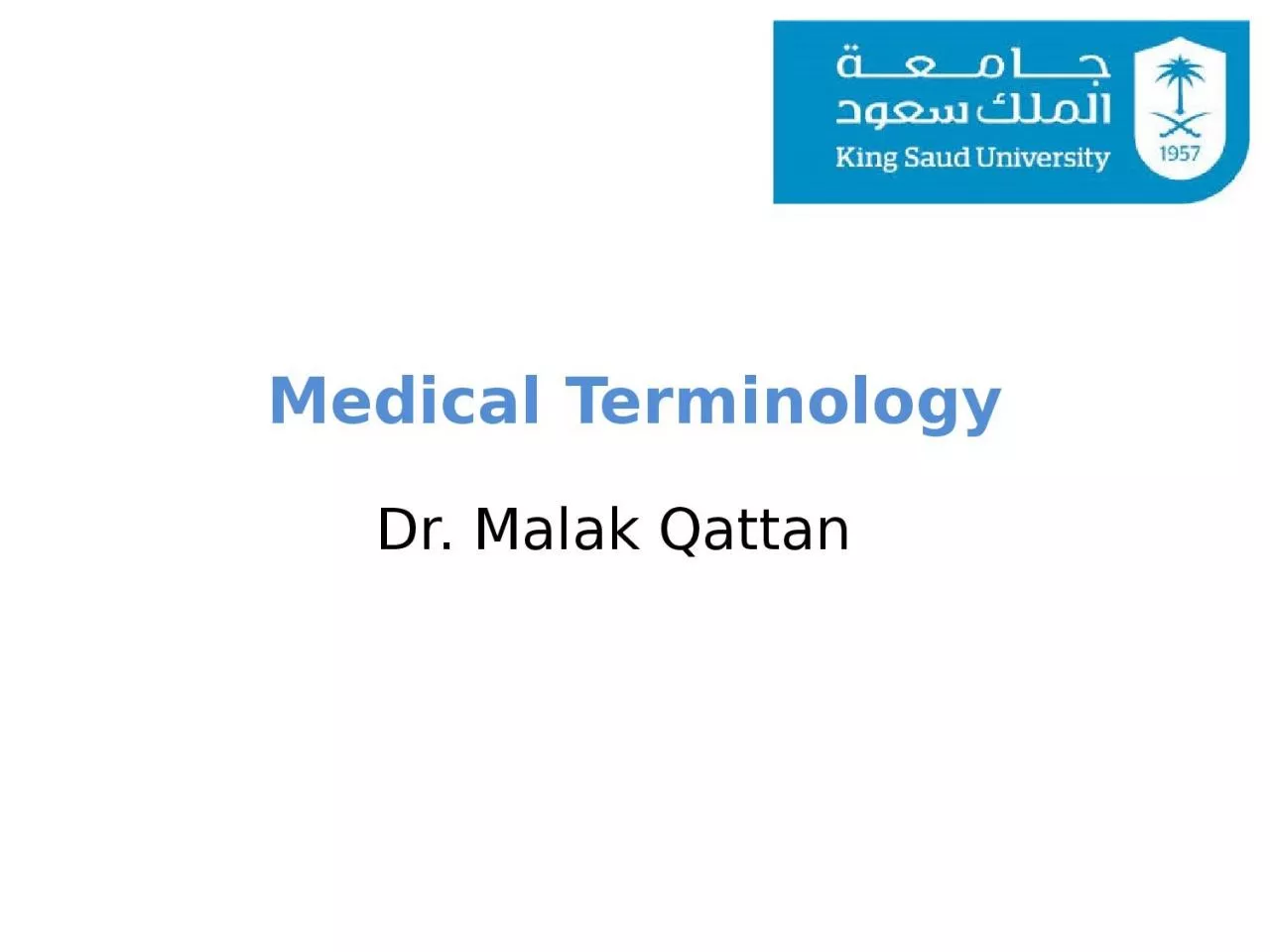 PPT-Medical Terminology Dr.