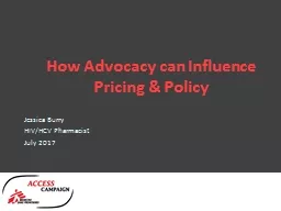 How  Advocacy  can  Influence Pricing &