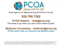 Area Agency on Aging serving all of Pima County