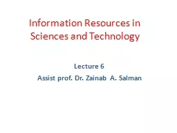 Information Resources in Sciences and Technology