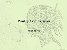 Poetry Comparison Year Nine