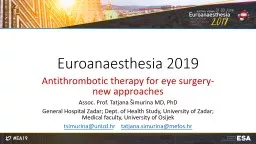 Euroanaesthesia  2019 Antithrombotic therapy for eye
