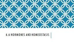 6.6 Hormones and homeostasis