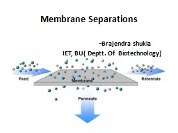 Membrane  Separations                                 -