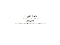 Logit  Lab material borrowed from tutorial by