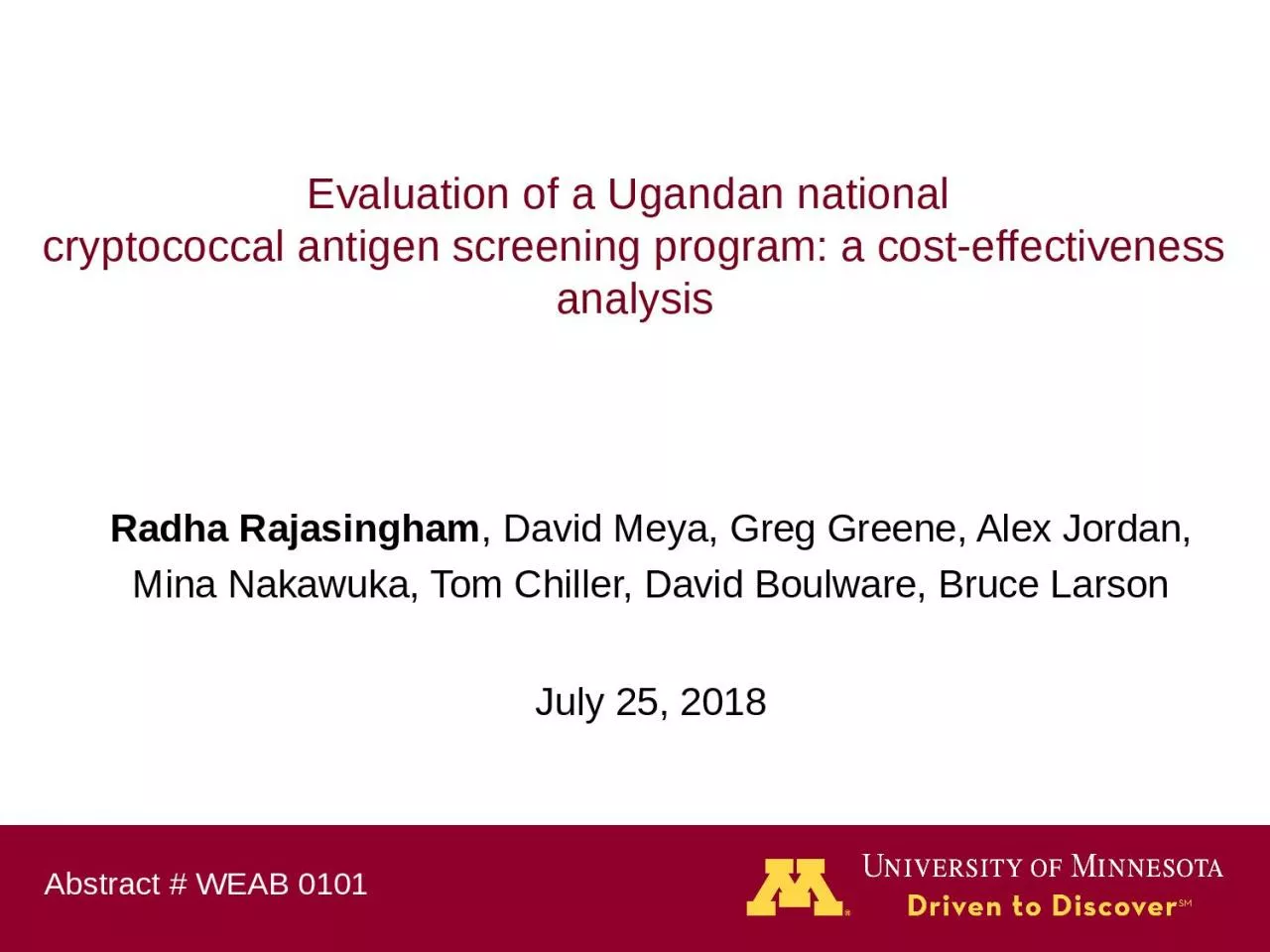 PPT-Evaluation of a Ugandan national