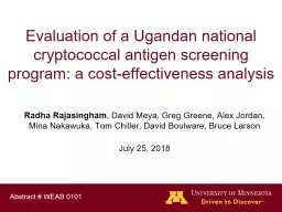 Evaluation of a Ugandan national