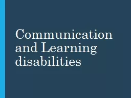 Communication and Learning disabilities